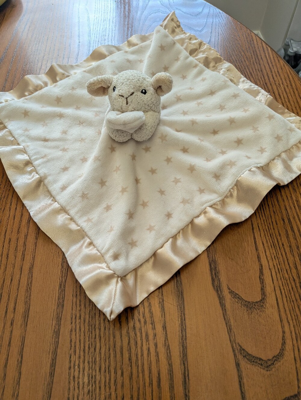 Cloud B Lamb Peekaboo Lovie Baby Lovey Security Blanket White Gold Stars Sheep.
